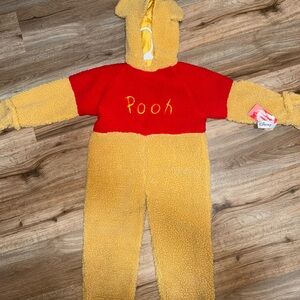 Vintage Disney Pooh Kids One Piece Costume - Red and Tan